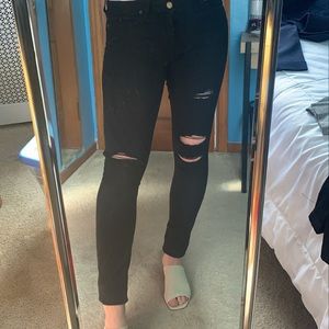 PAIGE - black ripped skinny jeans